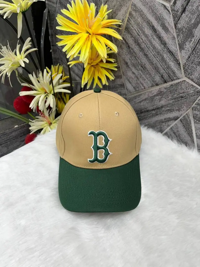 Boston New Era Dual Tone Olive Green And Beige Premium Unisex Cap With Safety Box - Image 2