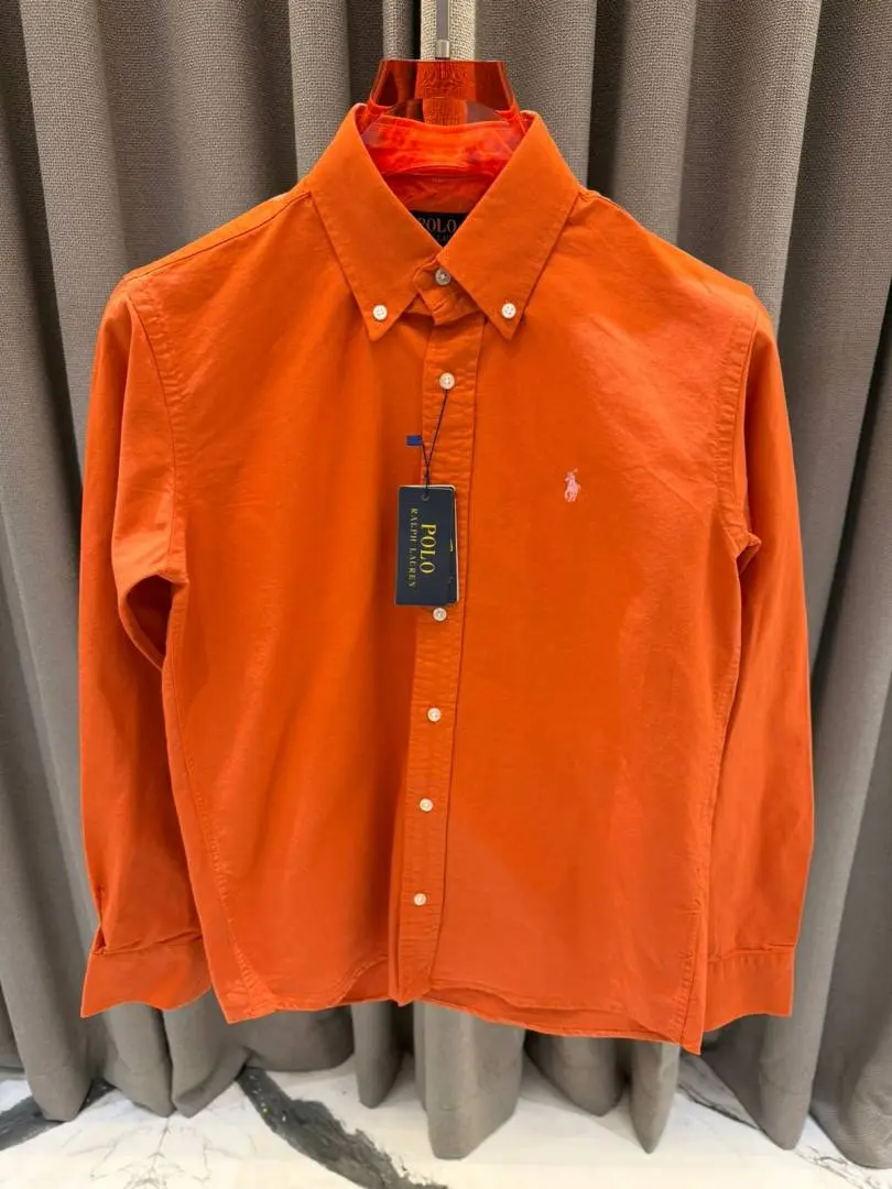 Ralph Lauren Chest Logo Full Sleeves Shirt Orange - Image 2