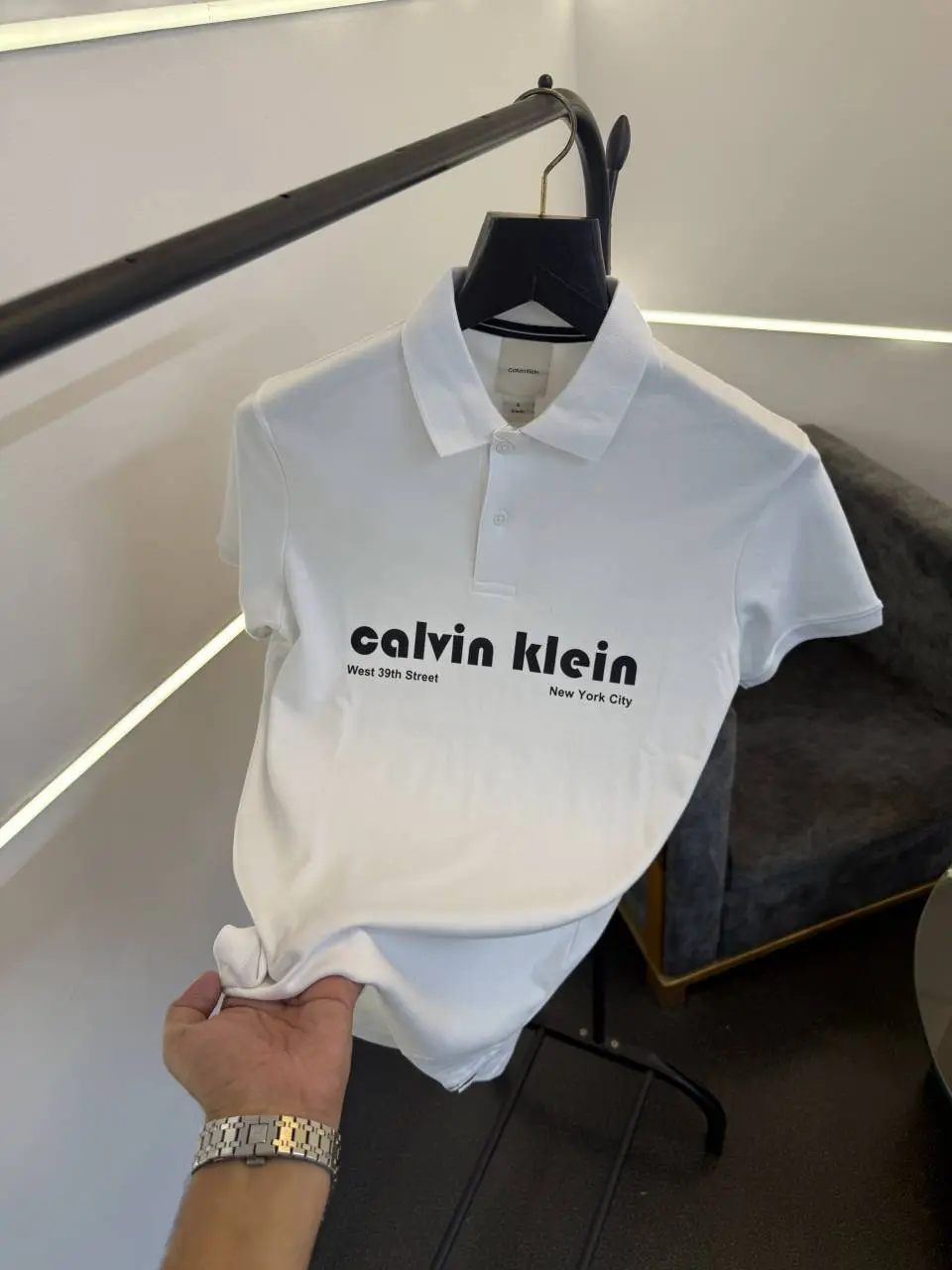 Calvin kline imported polo tshirt white sale - Image 3