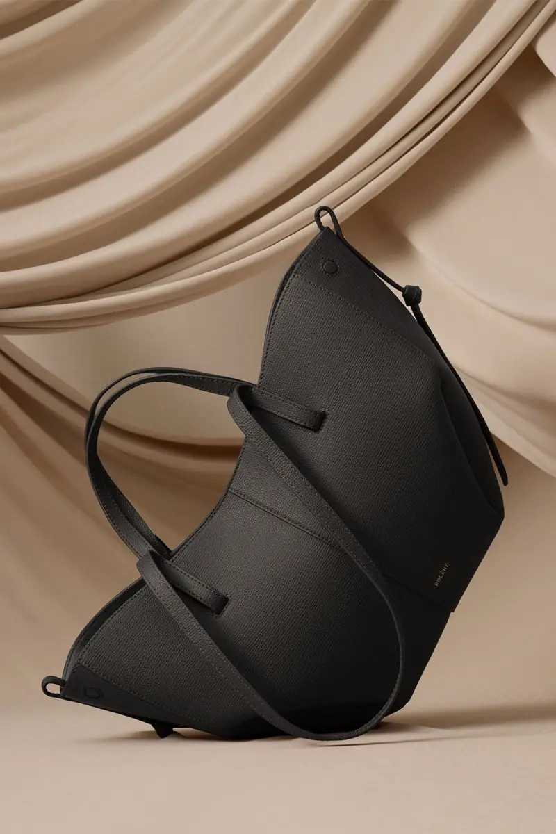Polone Classic Leather Premium Black Tote With Dust Cover & Wallet - Image 6