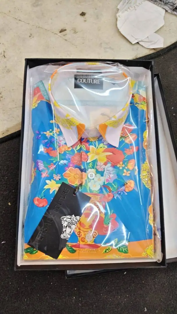 No Return Versace Bandana Design Box Pack Full Sleeves Shirt Sky Blue - Image 3
