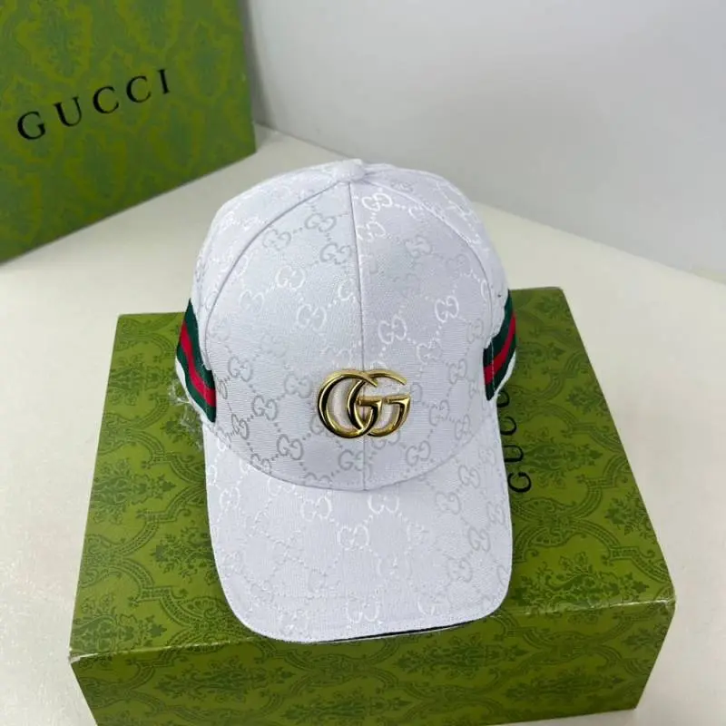 Gucci GG Stripes Monogram Front Logo Premium Unisex Cap With Safety Box - Image 3