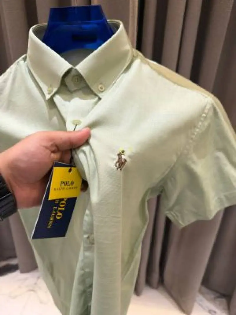 Ralph Lauren Chest Logo Half Sleeves Shirt Pista Green - Image 4