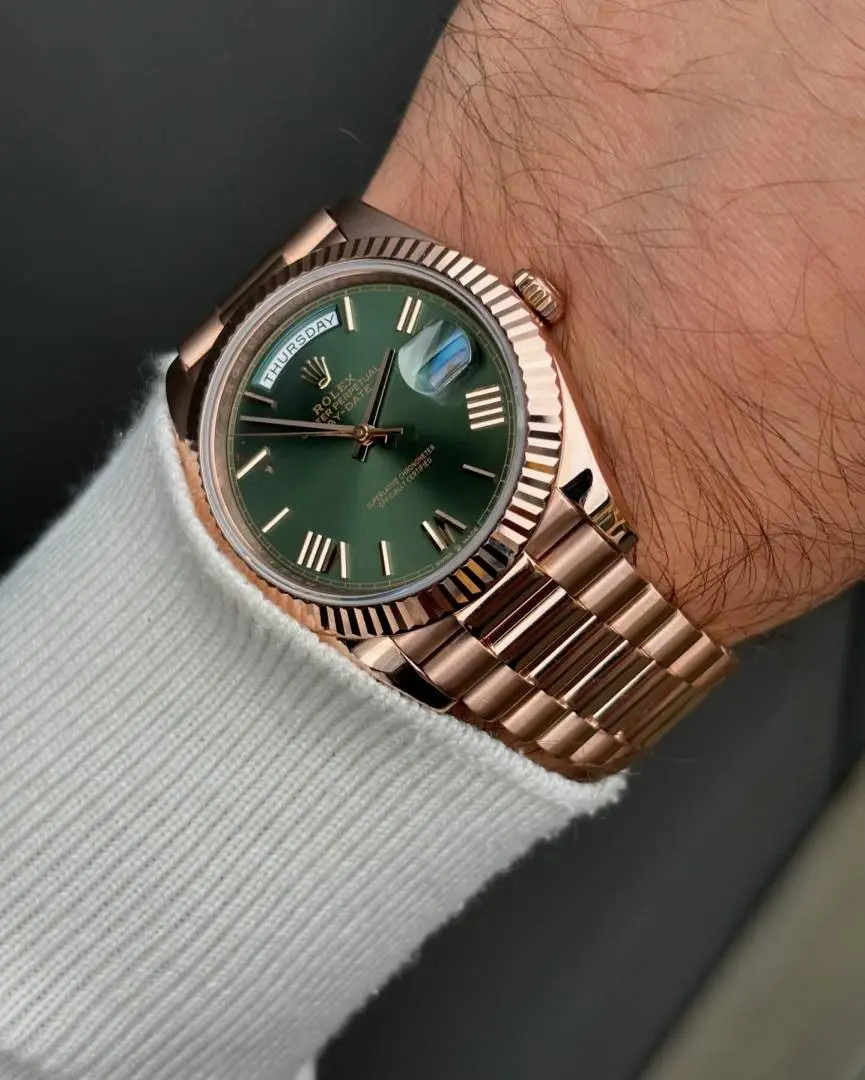 Rolex Oyster Perpetual Day Date 40 Battery Copper Green - Image 9