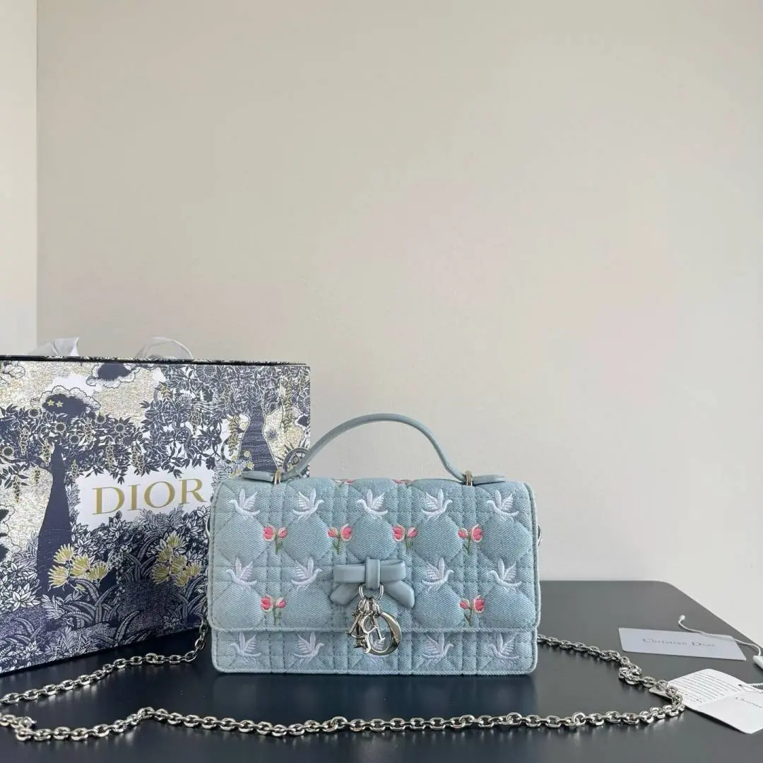 Dior Cannage Small Top Handle Bag With Original Box & DustCover
