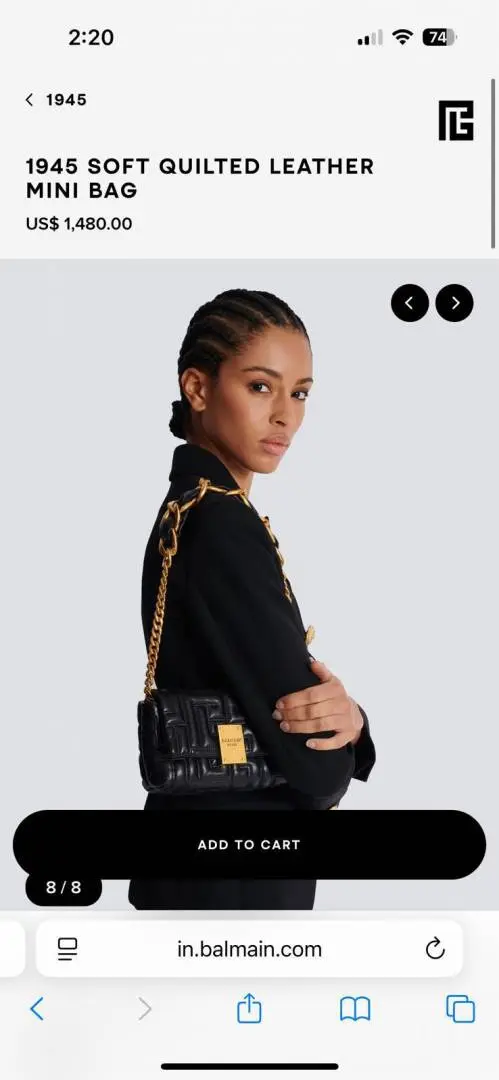 Balmain 1945 Soft Quilted FlapBag With Original Box & DusTCover