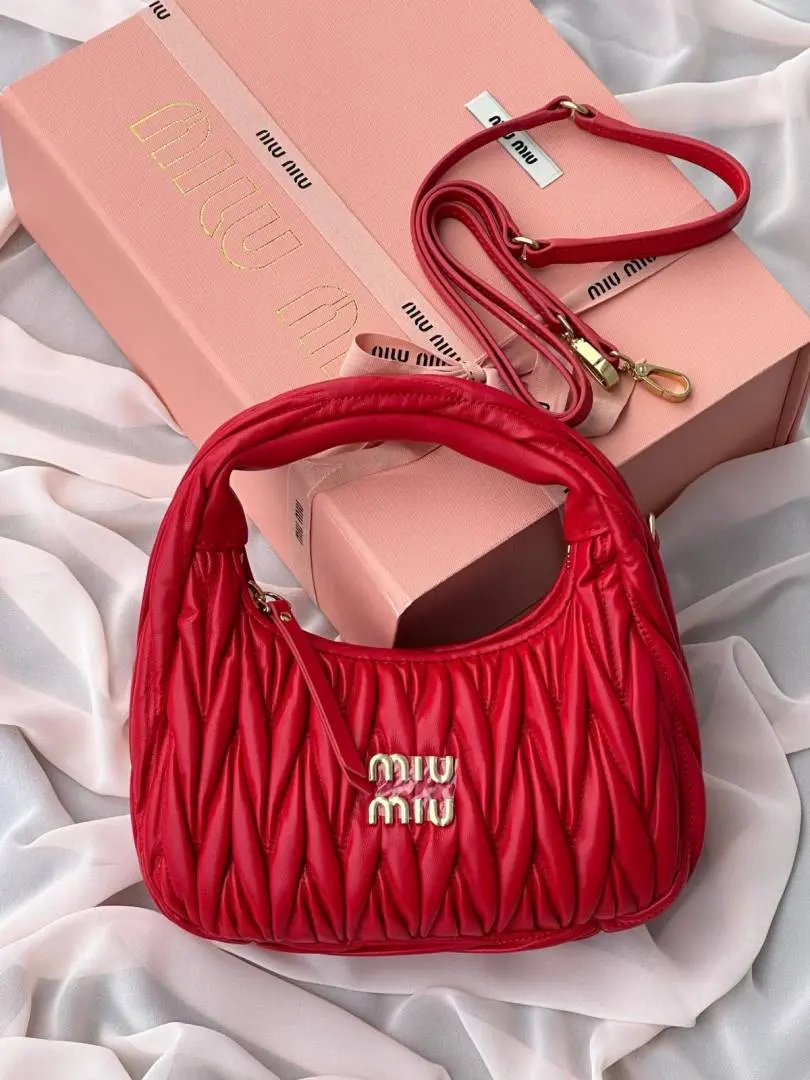 Miu Miu Matelasse Hobo Bag With Original Box & Dust Cover Packing - Image 3