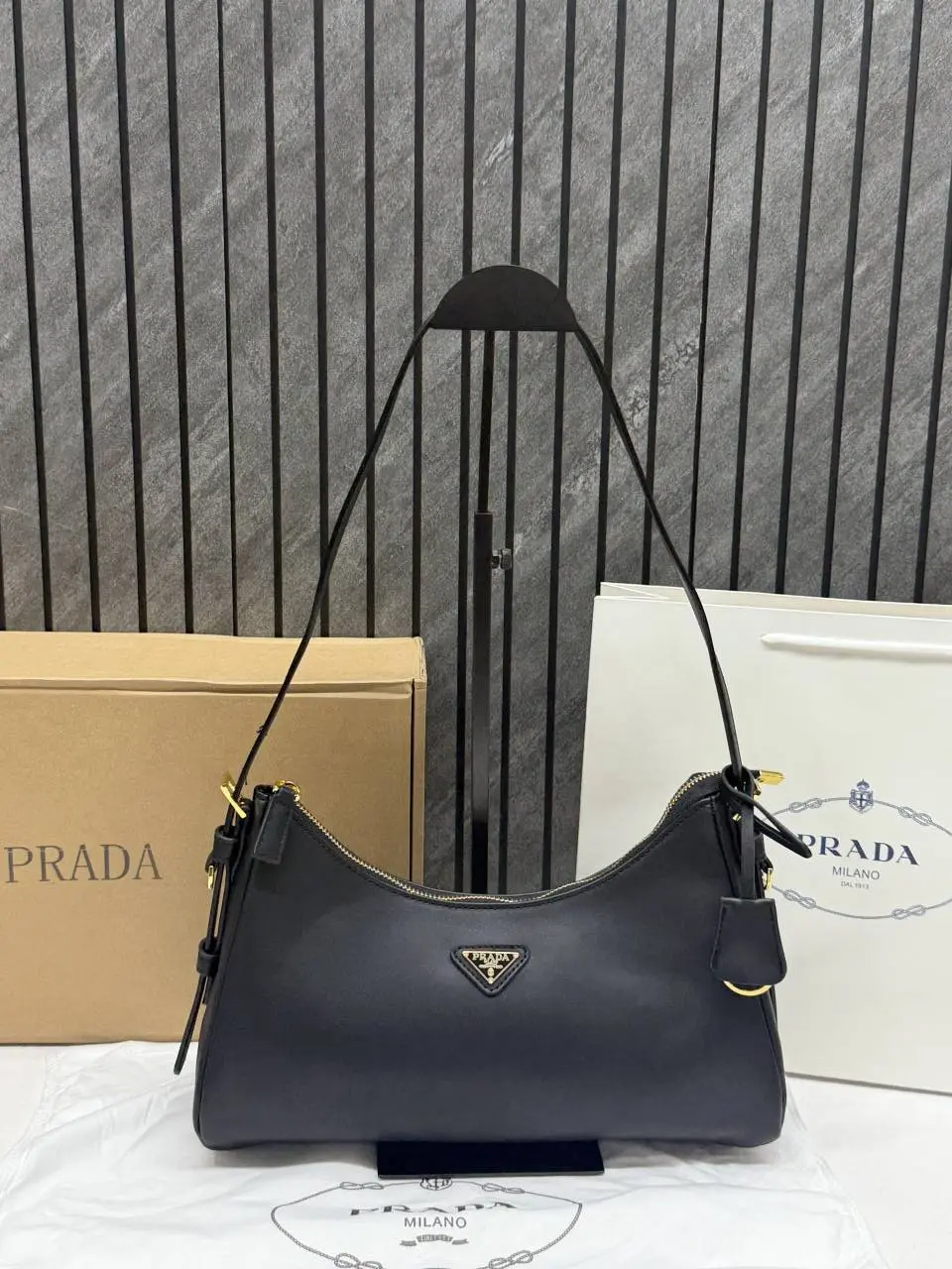 Prada CB Aimee ShoulderBag With OriginalBox CarryBag - Image 9