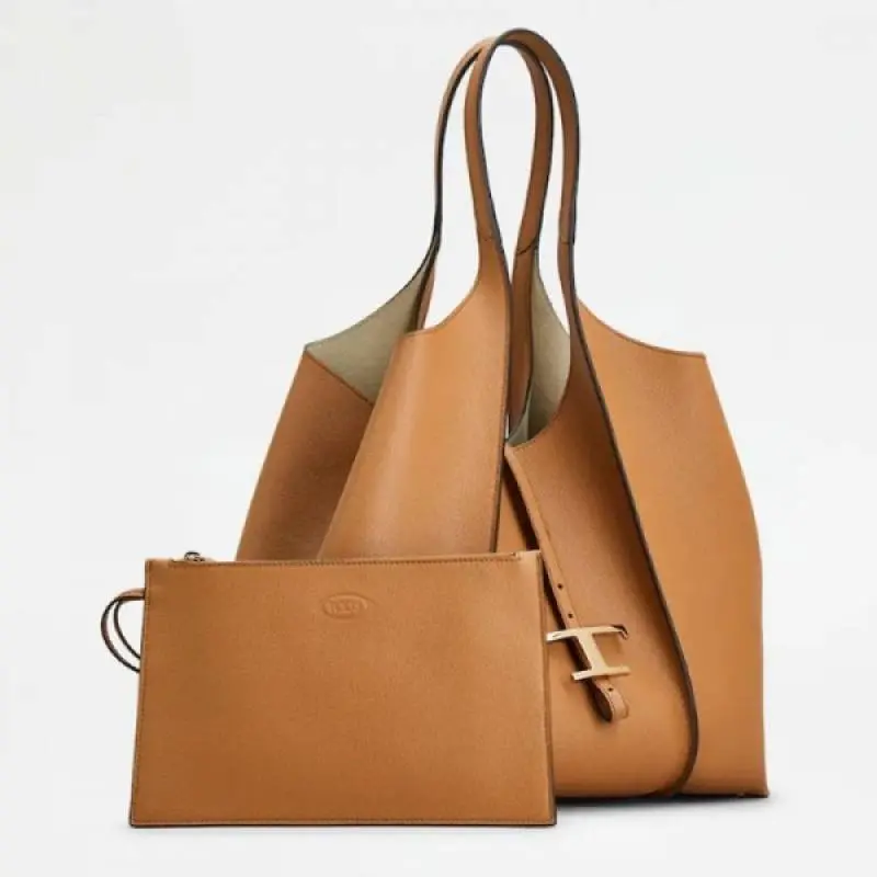Todds T Timeless Premium Quality Leather Bag With Extra Pouch & OG Magnetic Box With Dust Bag (Tan - 446) - Image 7