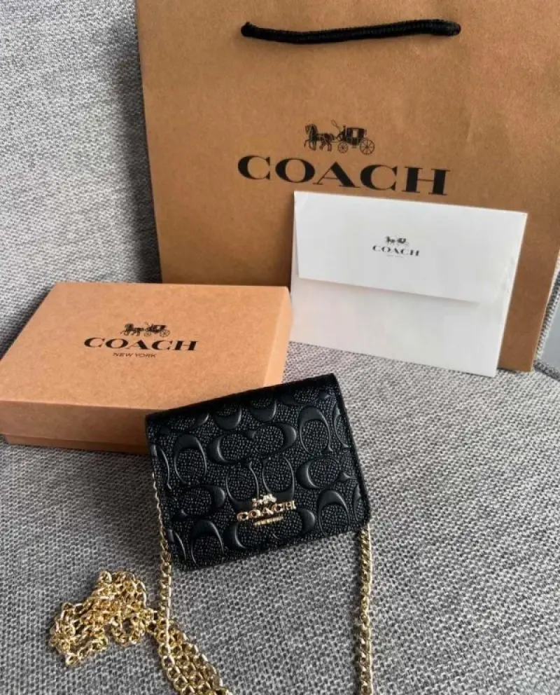Coach Mini Sling Bag With OG Box & Dust Bag (Black-830) - Image 6