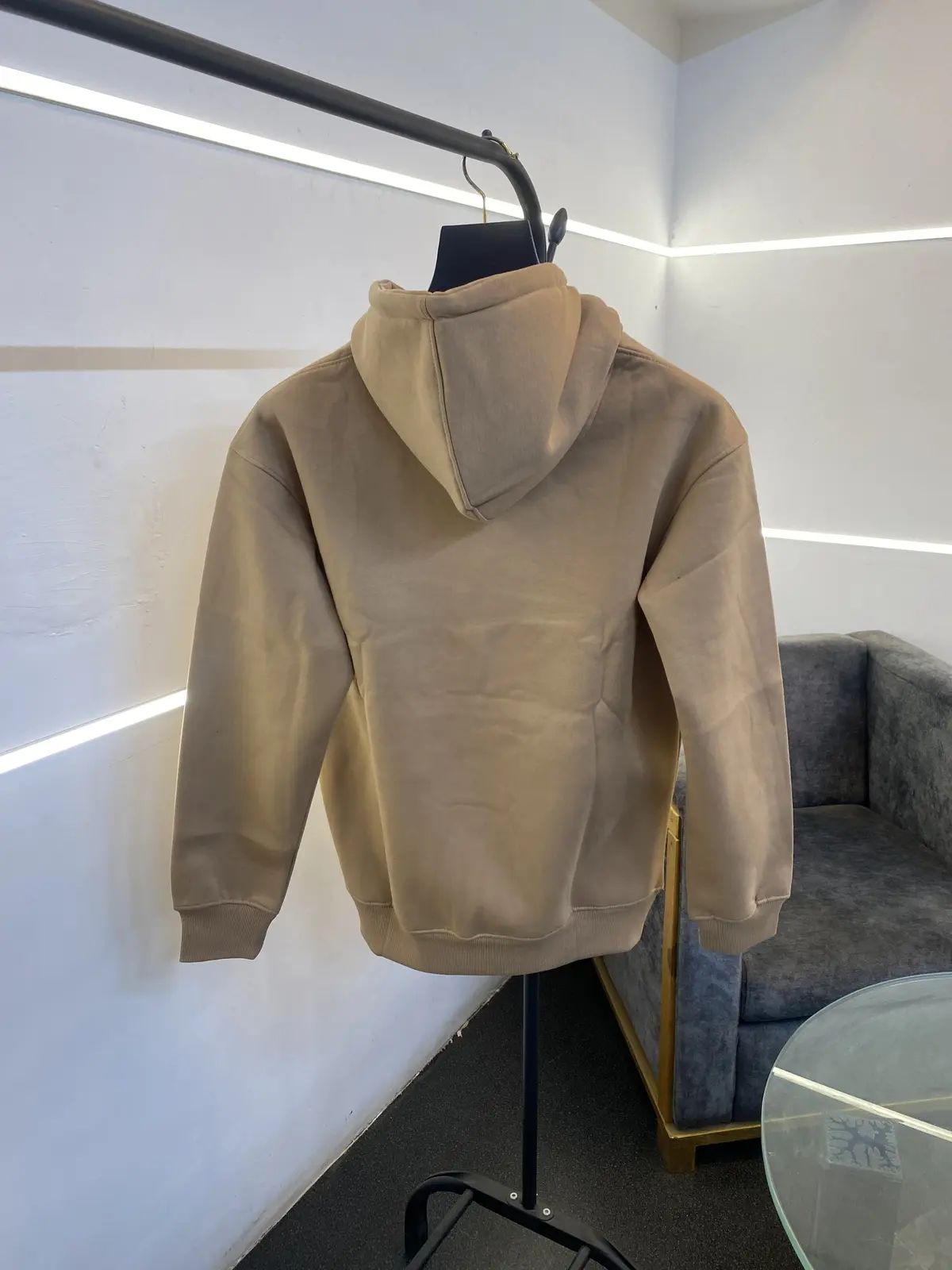 Tommy hilfigar heavy gsm inside fleece embroidery hoodie beige sale - Image 3