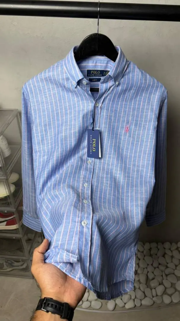 Ralph Lauren Premium Linen Stripes Shirts 2438 - Image 2