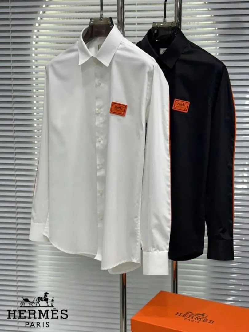Hermes Chest Logo Box Pack Full Sleeves Shirt - Image 3