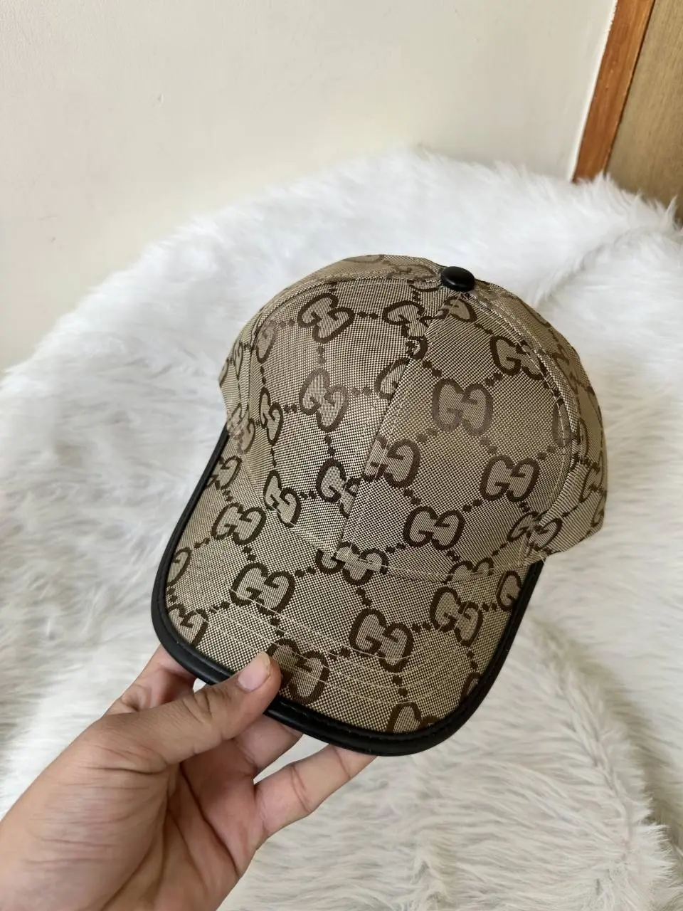 Gucci GG Small Monogram Dustee Brown Premium Unisex Cap With Safety Box