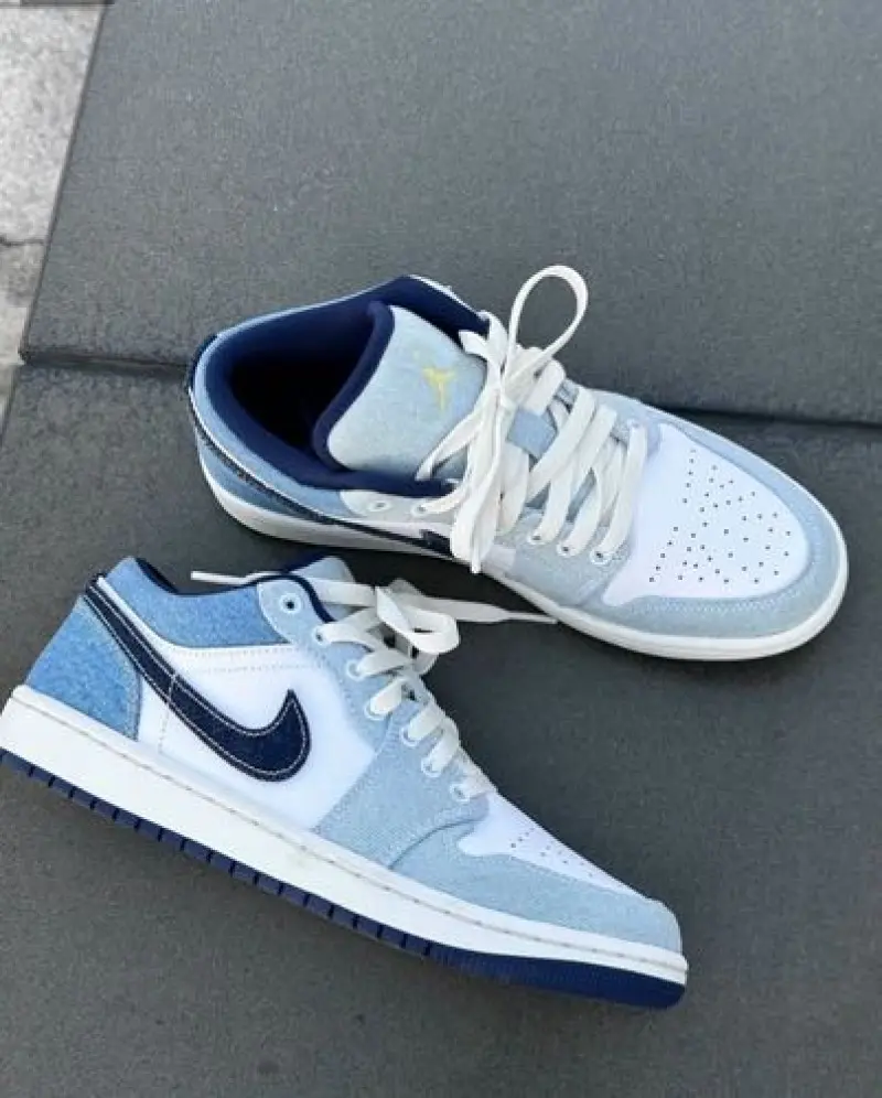 Nike Air Jordan 1 Low Se Denim Star Blue - Image 8