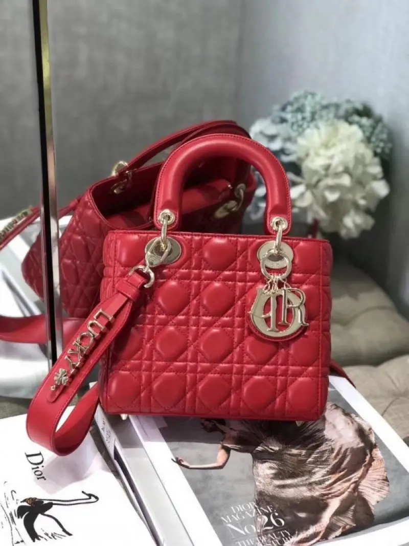 Dior Lady My ABC Elite Quality With OG Box & Dus Bag & Scarf WIth Star Charm (Red-295) - Image 2