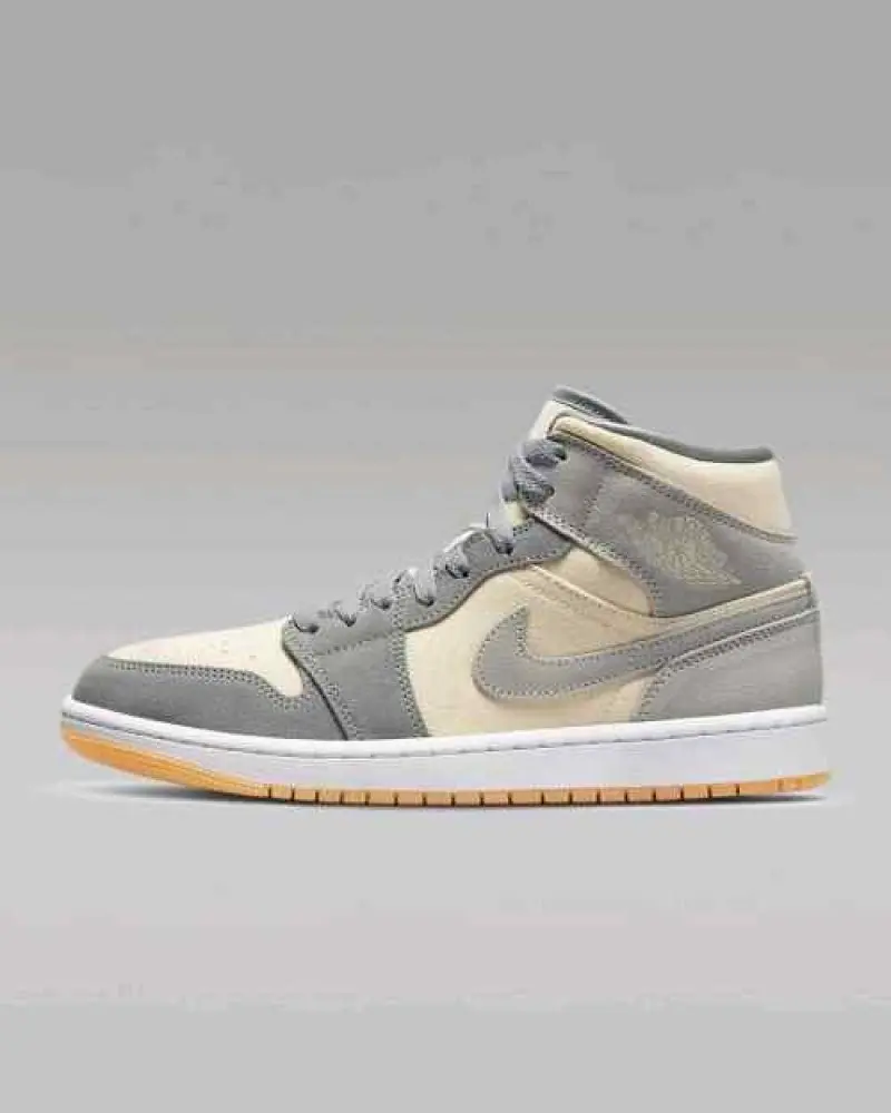 Air Jordan 1 Mid Coconut Milk Particle Grey - Image 7