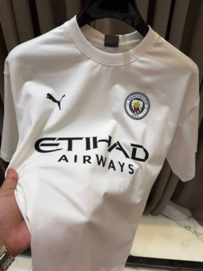 Pum Mancity Logo Round Neck T shirt White - Image 3