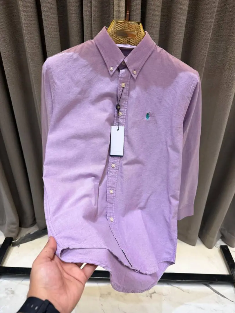 Ralph Lauren Chest Logo Full Sleeves Shirt Purple - Image 2