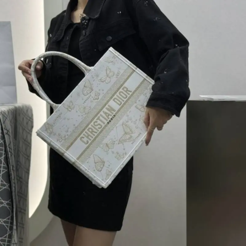 Dior Book Large Tote Premium Oblique With OG Box & Dust Bag & Scarf (Butterfly-824) - Image 8