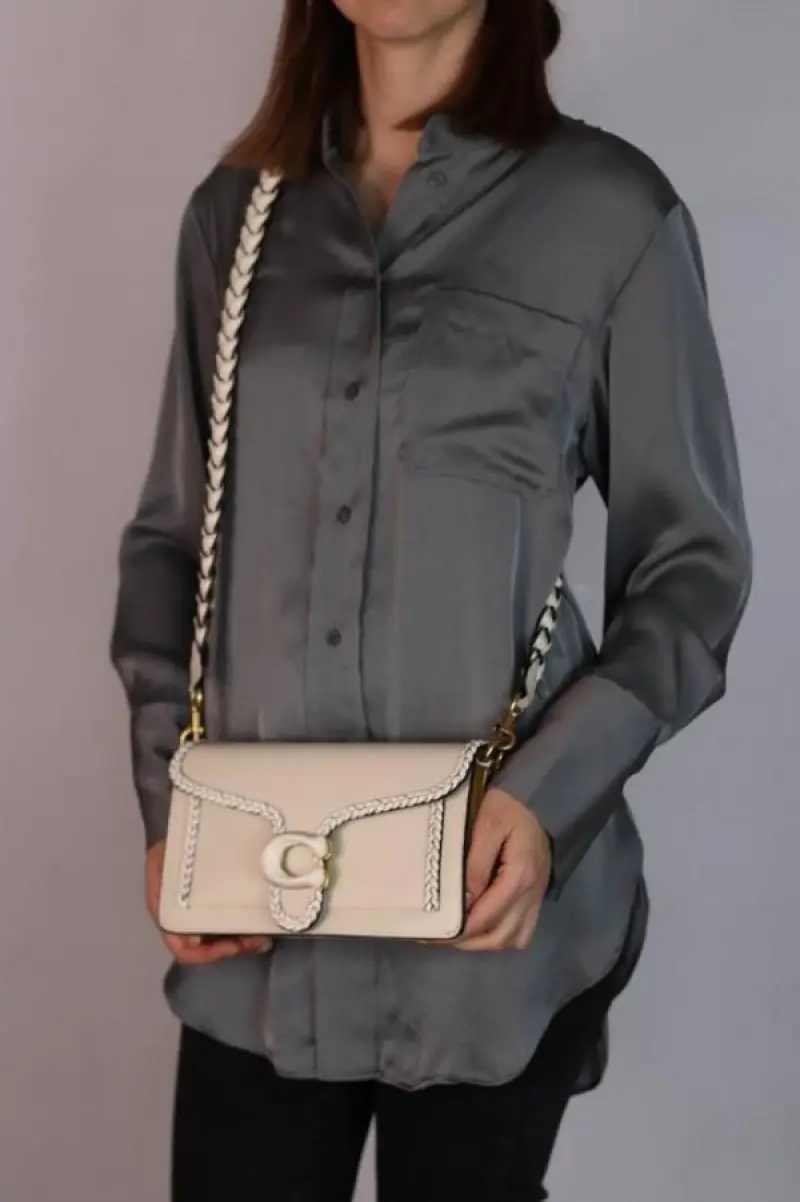 Coach Tabby 26 Elite Quality Shoulder Bag With OG Double Magnetic Box & Dust Bag & 2 Belts (Of White-664) - Image 2