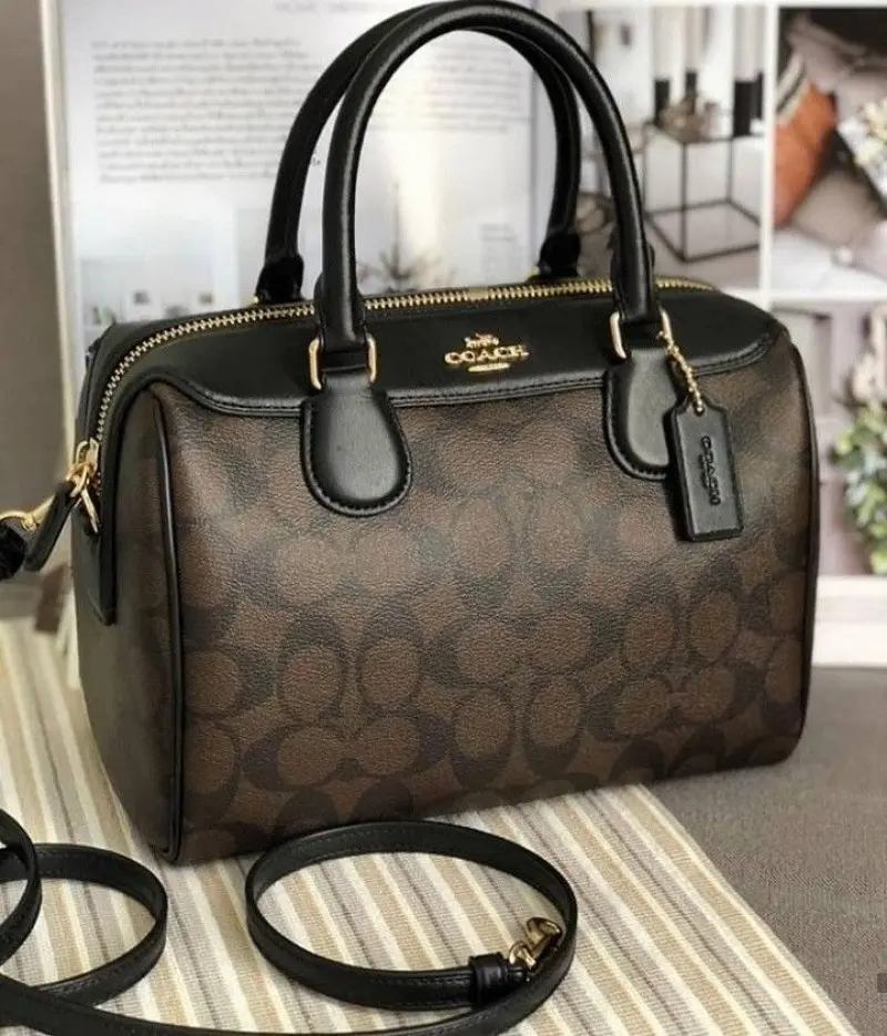 Coach Rowan Satchel Coffee-Black Premium With OriginalBox - Image 6