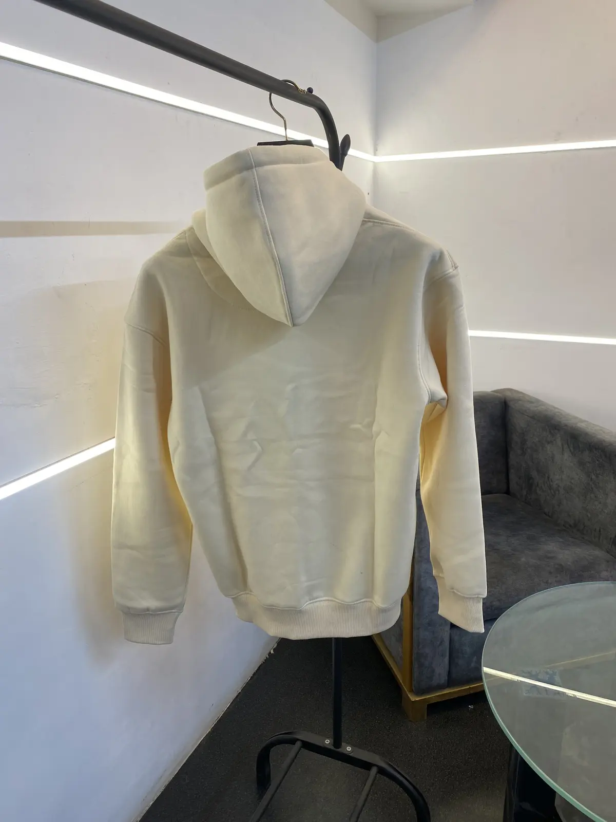 Tommy hilfigar heavy gsm inside fleece embroidery hoodie cream - Image 3