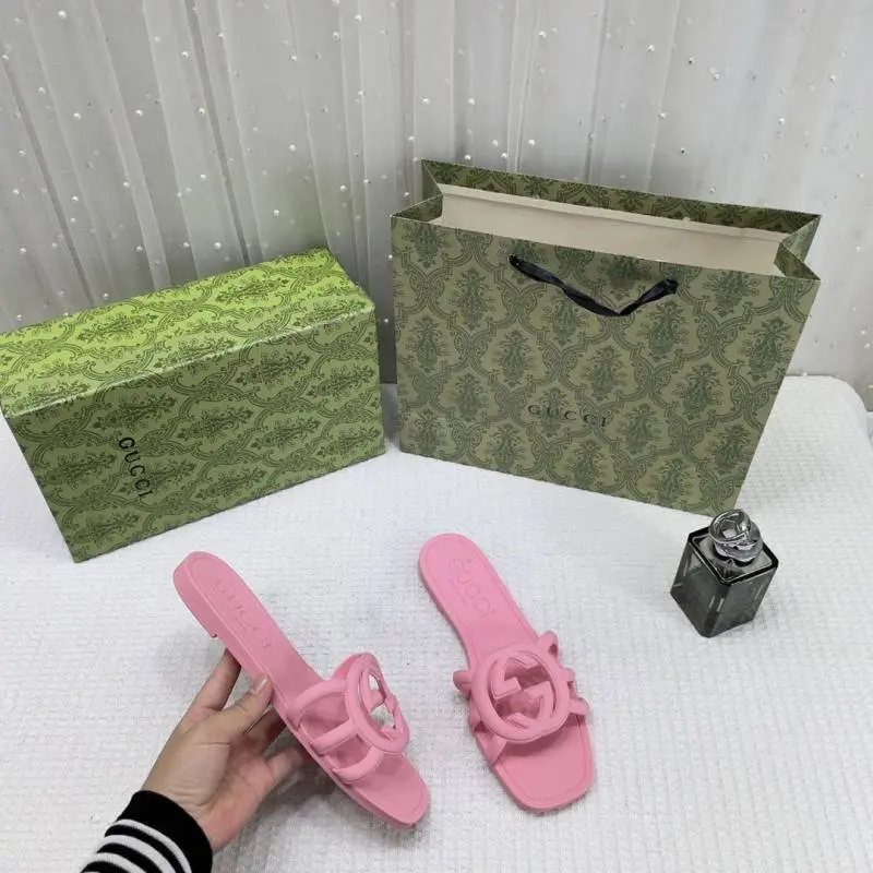 Gucci Interlocking G Slides Pink With Original Box CarryBag 1892 Pink - Image 4