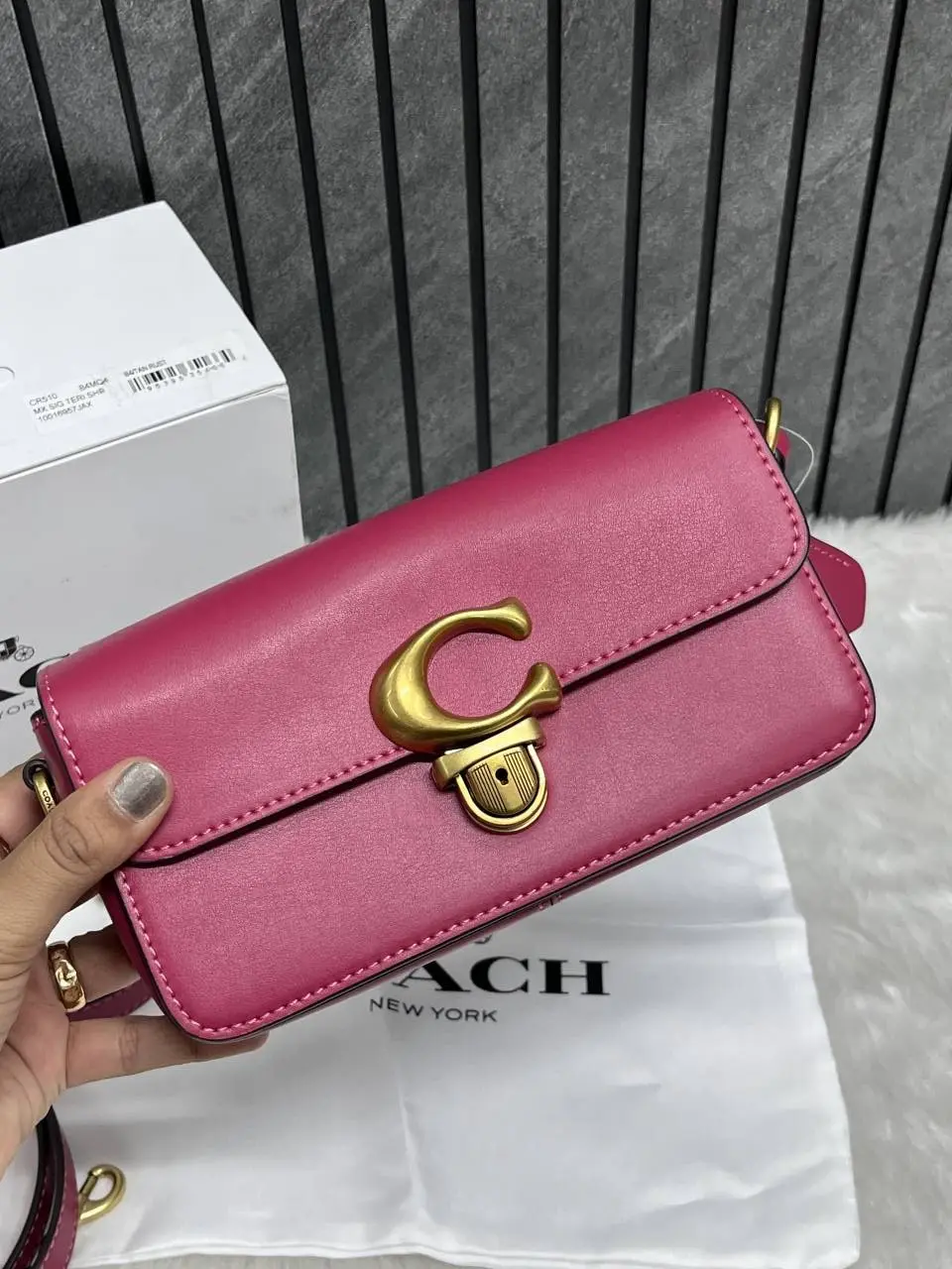 Coach Studio Baguette Hot-Pink Leather With OriginalBox DustCover Tags - Image 7