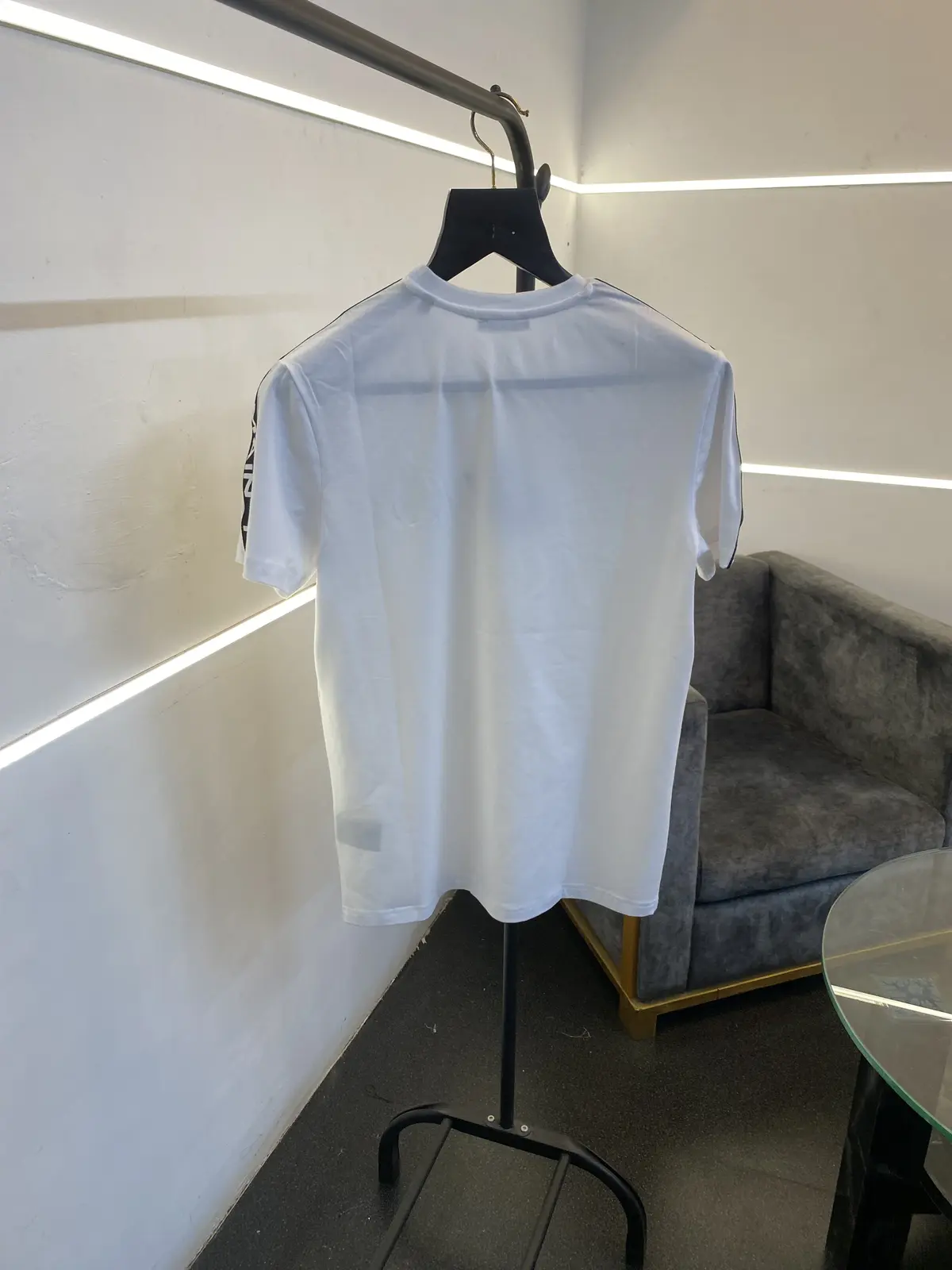 Balmain turkey imported round neck with shoulder embossed strip and chest steel logo white sale - Image 3