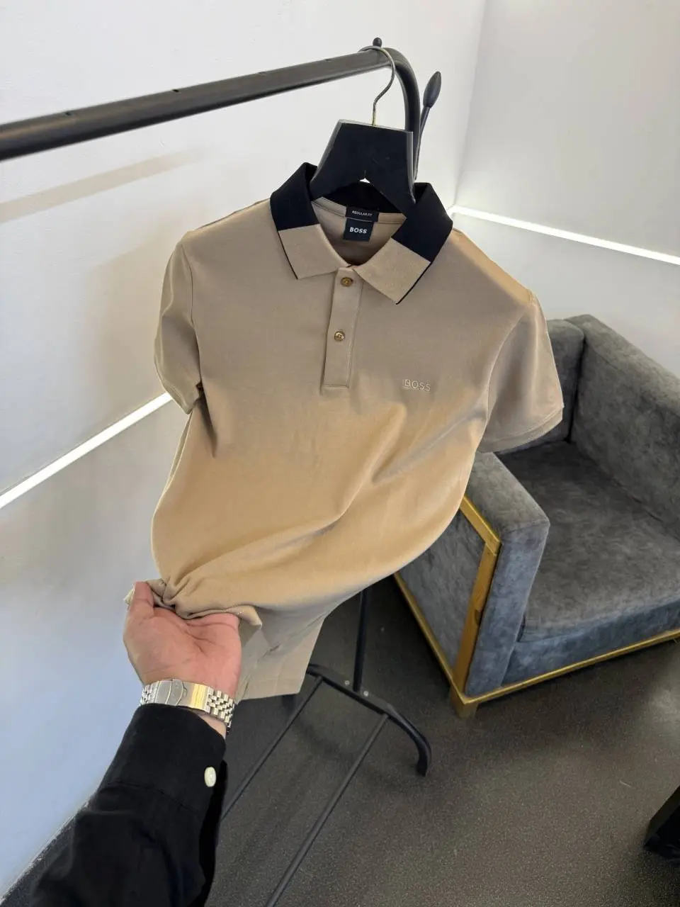 Hugo bos imported polo tshirt beige - Image 2