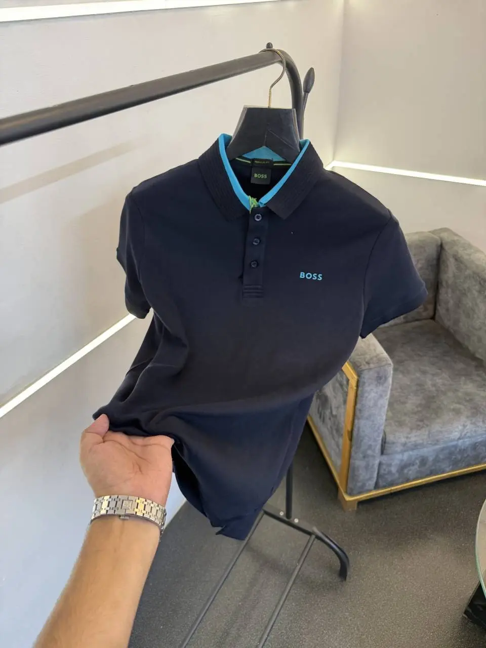 Hugo bos imported polo tshirt navy blue salw - Image 2