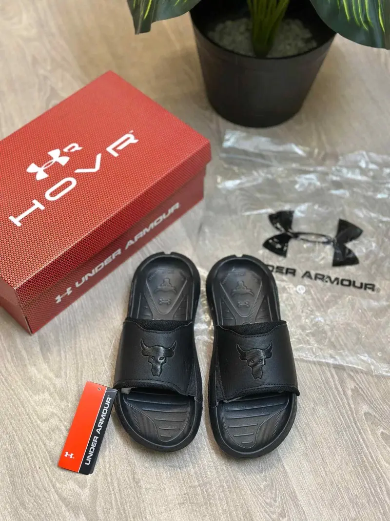 Under Armor Project Rock 3 All Black Flip-Flop - Image 2