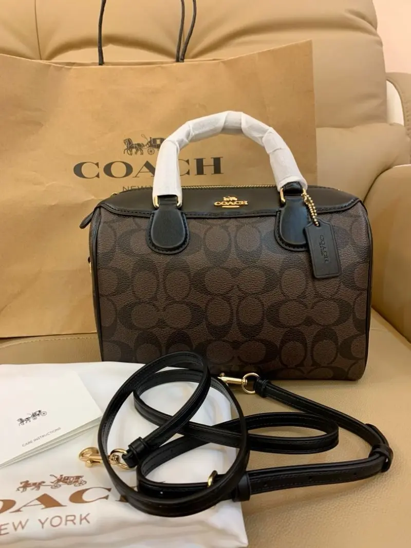 Coach Rowan Satchel Coffee-Black Premium With OriginalBox - Image 7