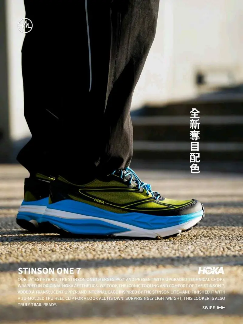 Hoka Stinson One7 Black Skyward Blue 2679 - Image 2