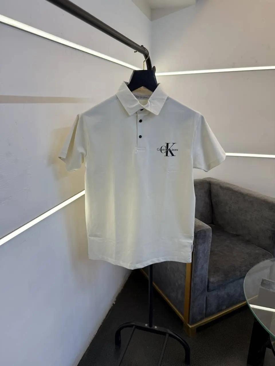 Calvin kline cream front and back print turkish imported polo Tshirt salw