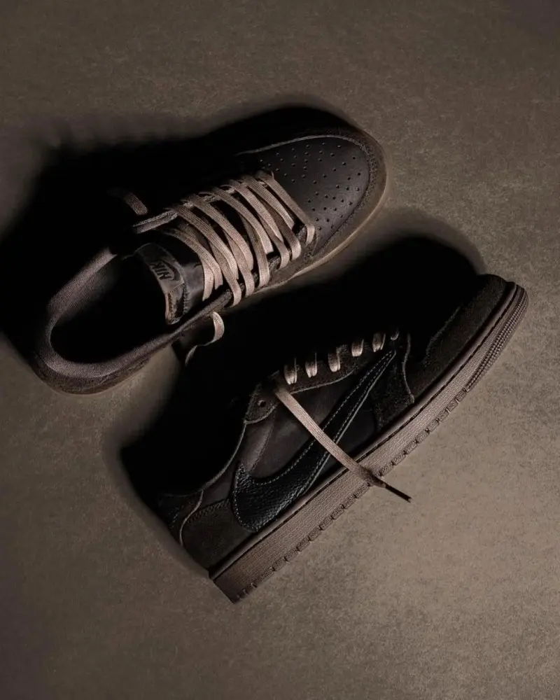 Travis scott x e air jordan 1 low velvet brown semi ua - Image 5