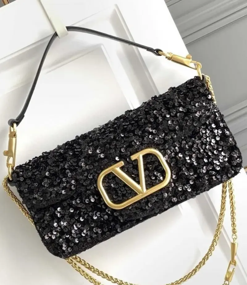 Valentino Sequin vlogo premium sling shoulder with original box - Image 4