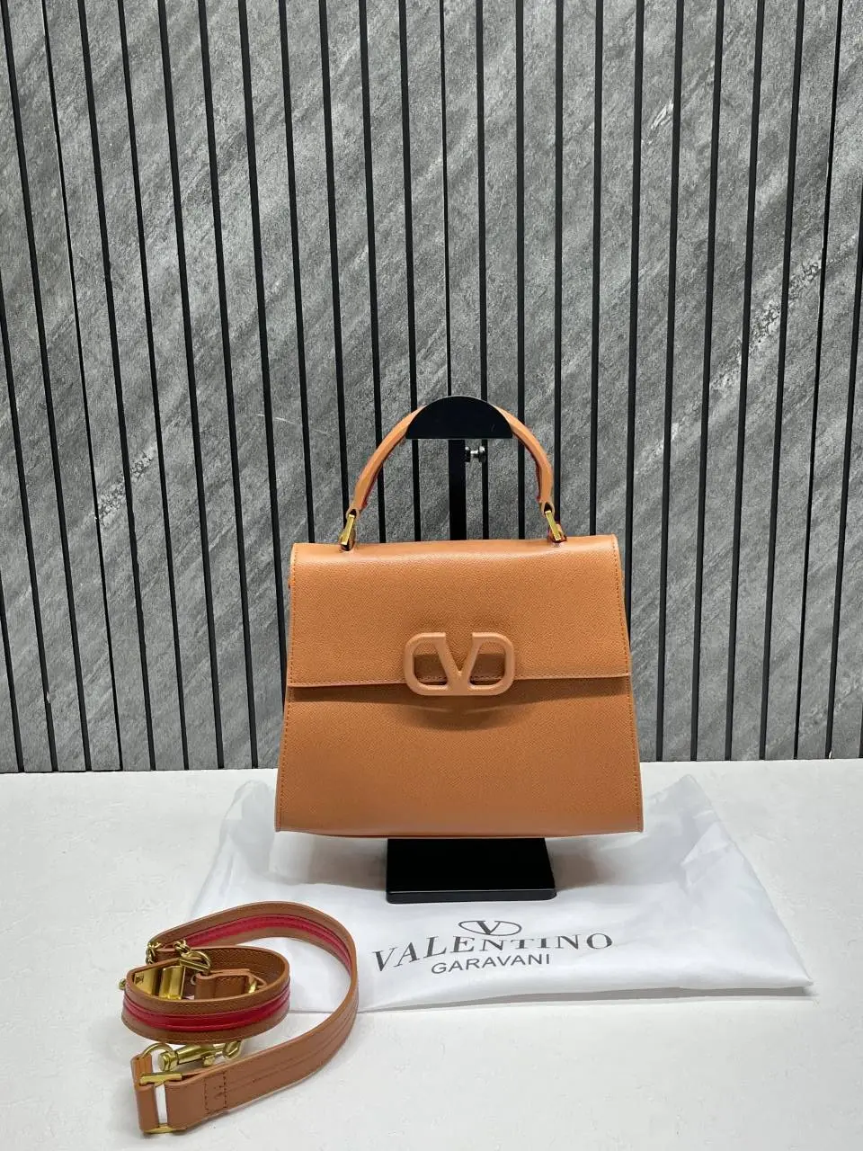 Valentynoo Tan-Brown VSling TopHandle ShoulderBag With DustCoverhut - Image 13