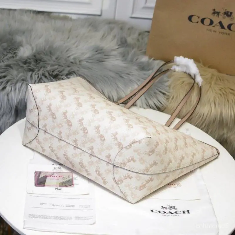 Coach Signature City Tote Bag With OG Box & Dust Bag (Printed Cream-838) - Image 6