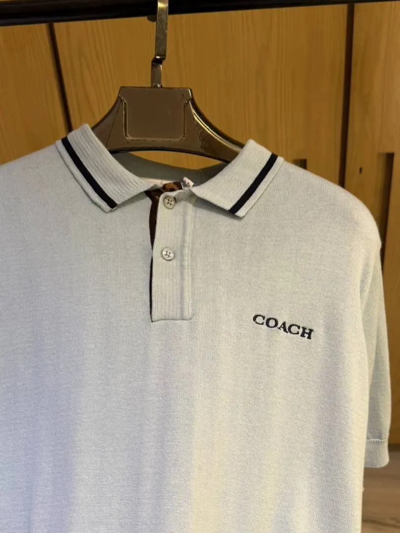 Coach IMPORTED STORE ARTICLE POLO T-SHIRT SKY BLUE - Image 4