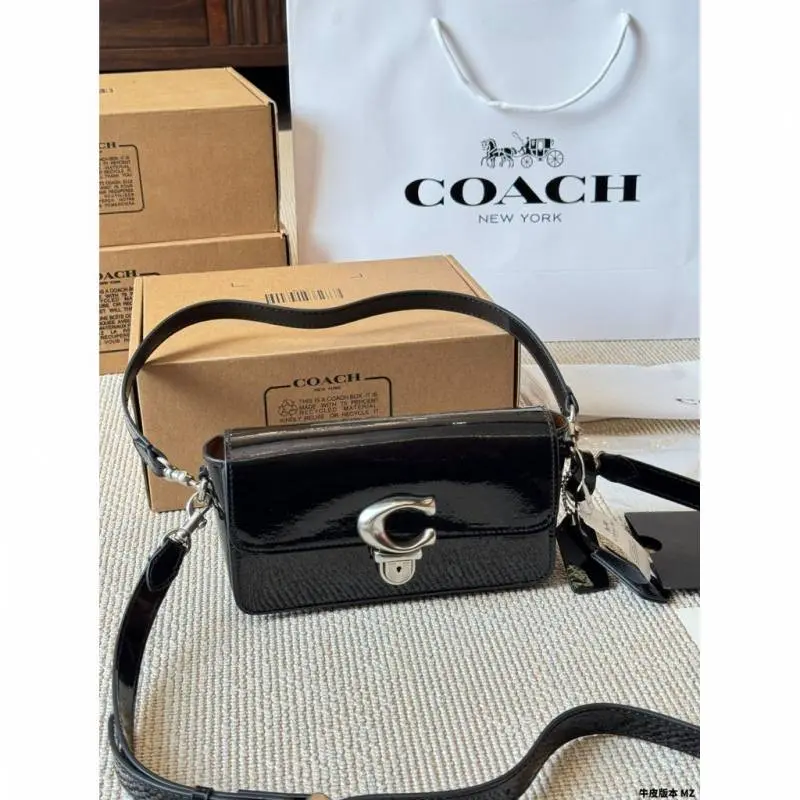 Coach Studio Baguette Patent-Black Leather With OriginalBox DustCover Tags - Image 3
