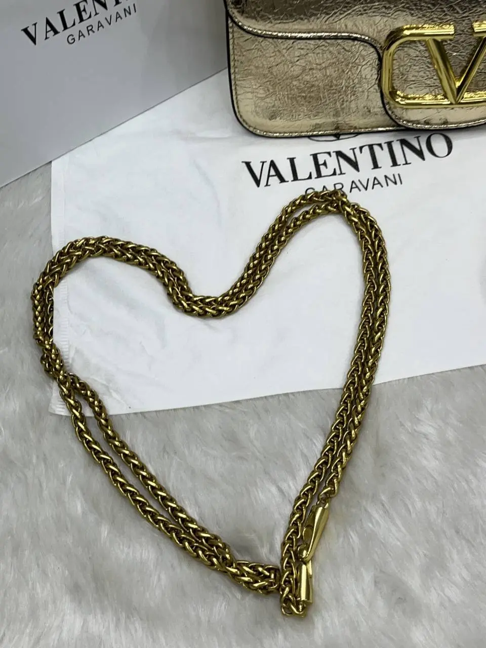 Valentino V Logo Long Shoulder Bag Clutch With Original Packing - Image 8