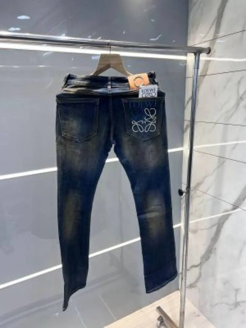 Loewe Green Shade Premium Imported Stretchable Lycra Fabric Boot Cut Denim with Embroidered Design 2949 - Image 3