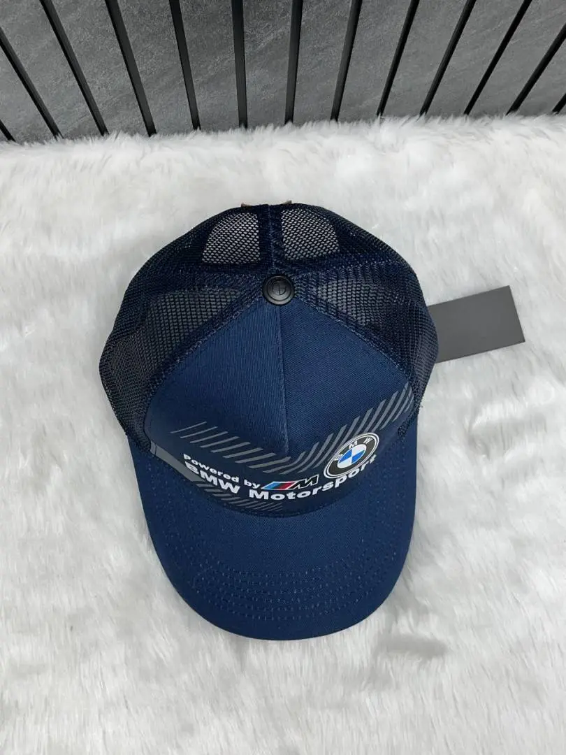 Bmw Motorsport Navy Blue Sports Premium Unisex Trucket Hat With Safety Box - Image 2