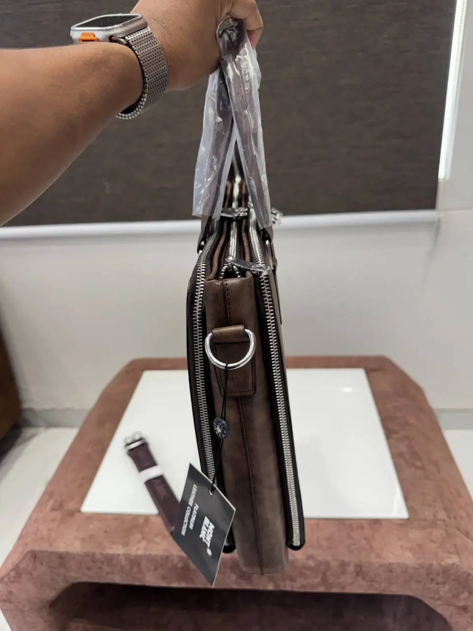 Mont Blanc Premium Laptop Bag X Office Bag M93009-5 Brown - Image 4