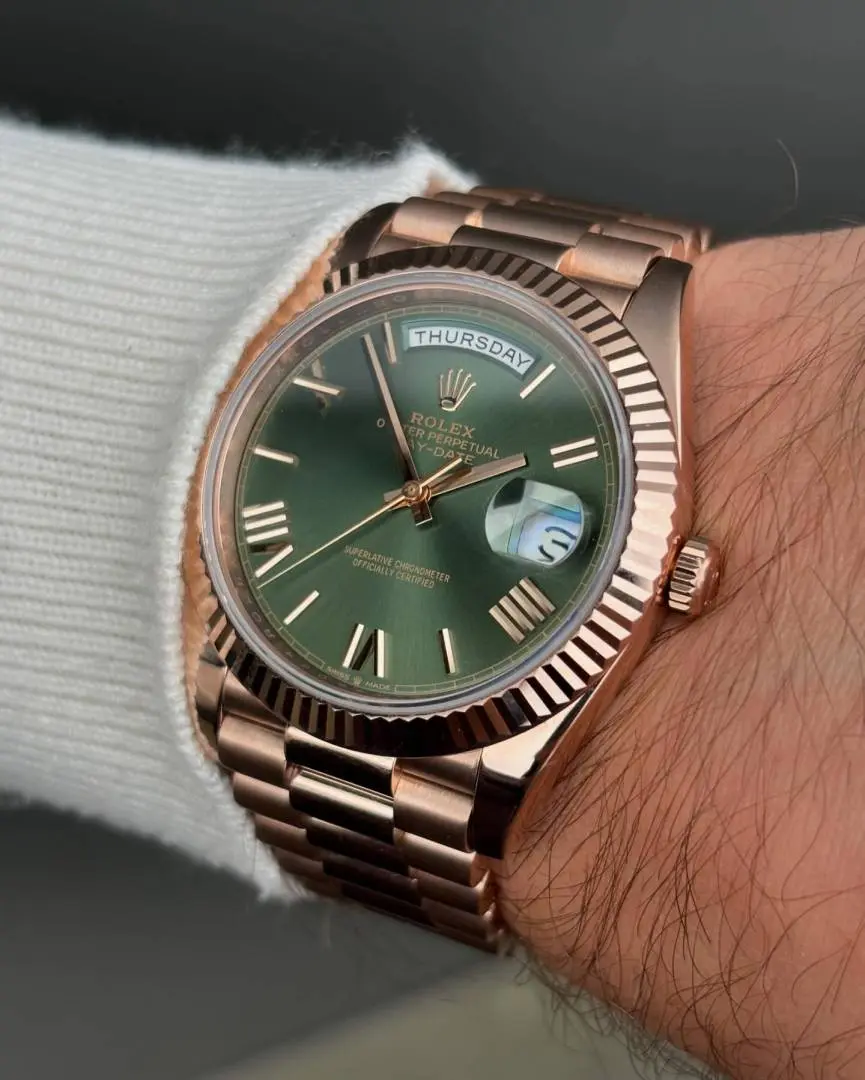 Rolex Oyster Perpetual Day Date 40 Battery Copper Green - Image 11