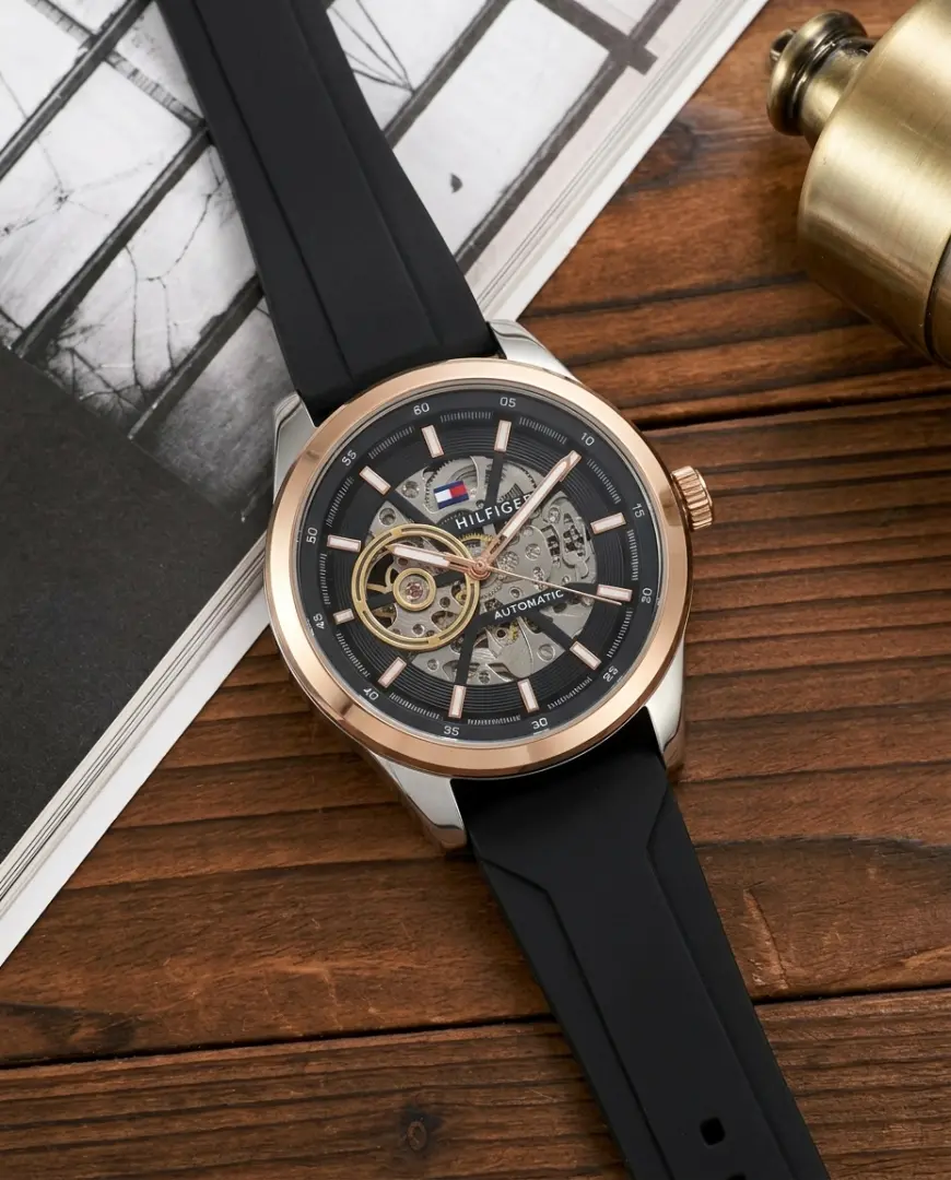 Tommy Hilfige r Automatic Silicon Black-Copper