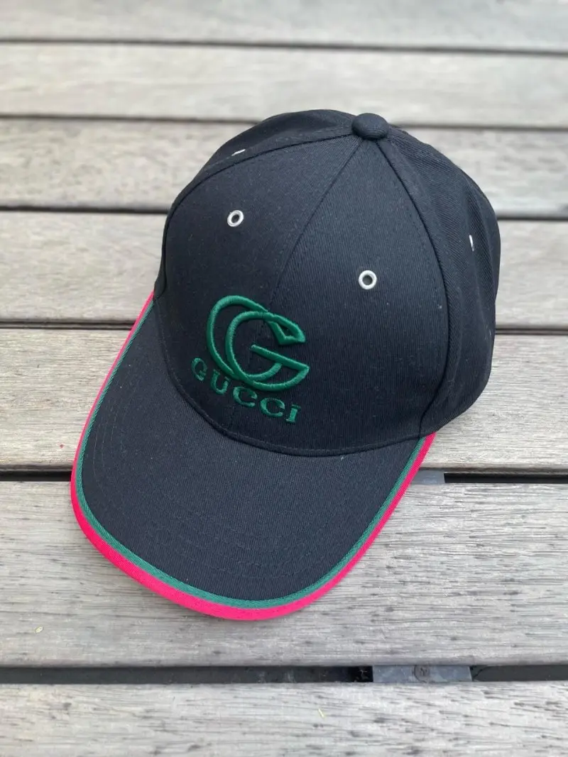 Gucci canvas black and green big gg logo premium Unisex Cap (With Box) 536