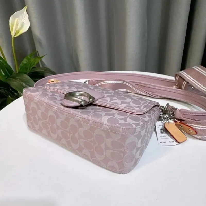 Coach Soft Tabby Premium Quality Shoulder Bag With OG Magnetic Box & Dust Bag & 2 Belts (Pink-644) - Image 6